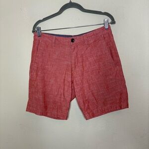 Banana Republic Men's Red Flat Front Chambray Shorts Size 30